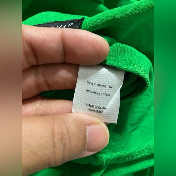 D4- FRED DAVID Kelly Green Shirt Dress - Picture 4 of 6